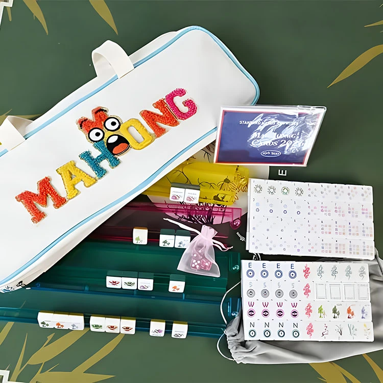 Bộ mạt chược biểu tượng cảm xúc hoạt hình màu trắng